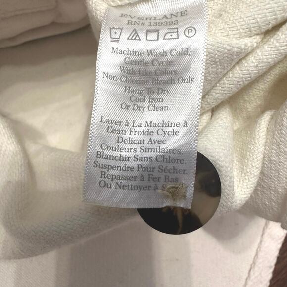 Everlane Cream Oversized Shirt Jacket Womens M Button Up Twill Cotton Collared - Picture 9 of 9